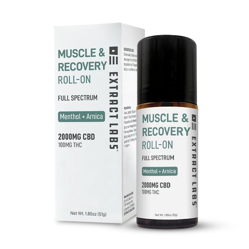 Extract Labs Topicals | Muscle & Recovery Roll-On 2000mg CBD  - Full Spectrum