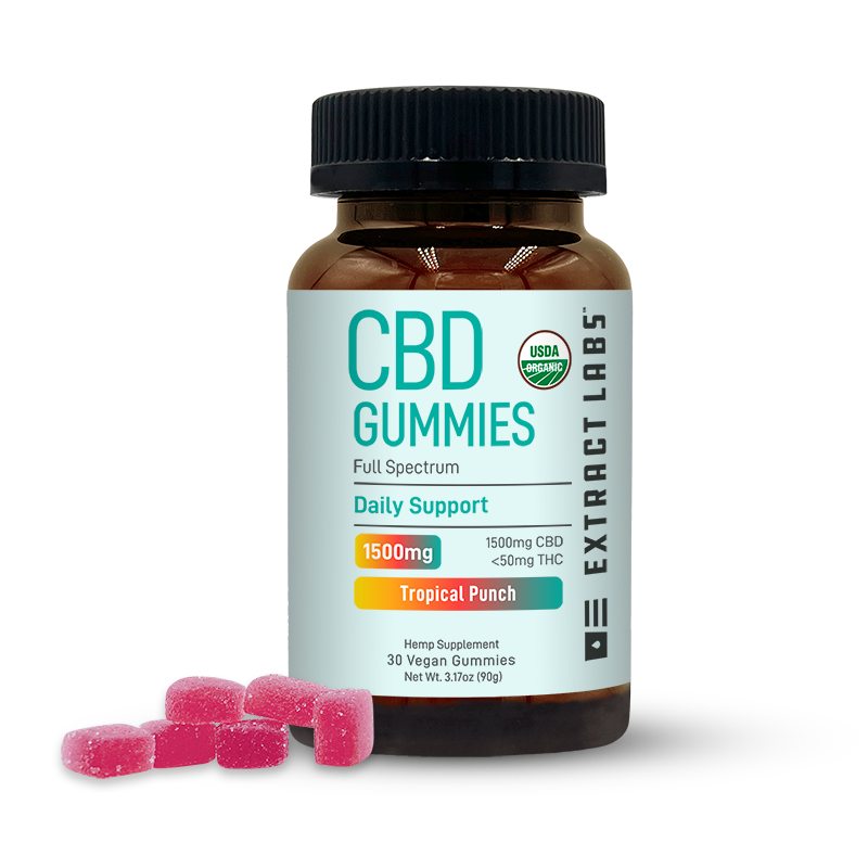 Extract Labs Gummies | Tropical Punch Vegan 50mg CBD 30ct - Full Spectrum