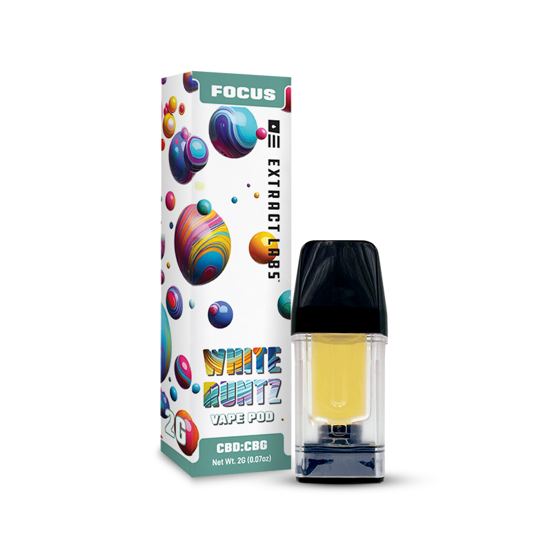 Extract Labs Cartridges | White Runtz Vape Cartridge- Hybrid - CBD:CBG - Full Spectrum- 2 gram
