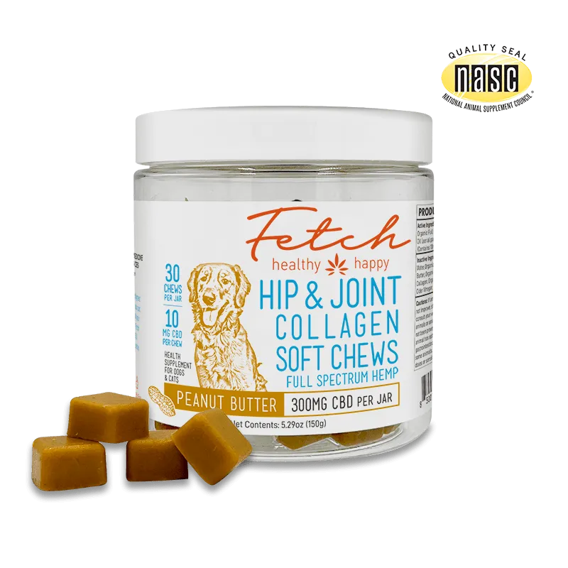 Extract Labs Pets | Fetch Hip & Joint Collagen Soft Chews 300mg - Full Spectrum CBD