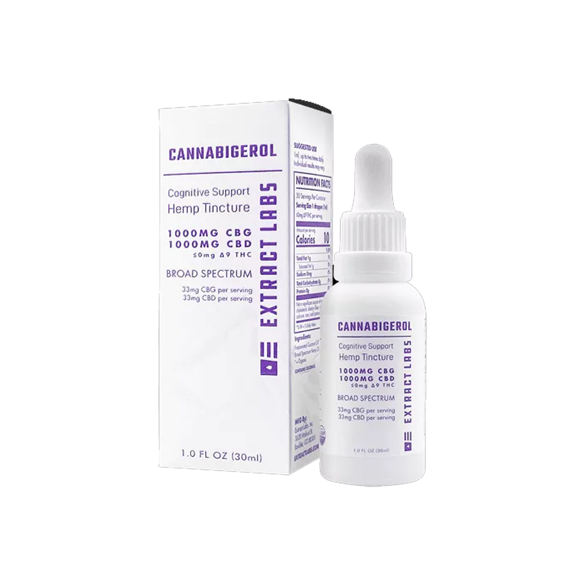 Extract Labs CBD Oil Tincture 2000mg CBGCBD Broad Spectrum Pure CBD