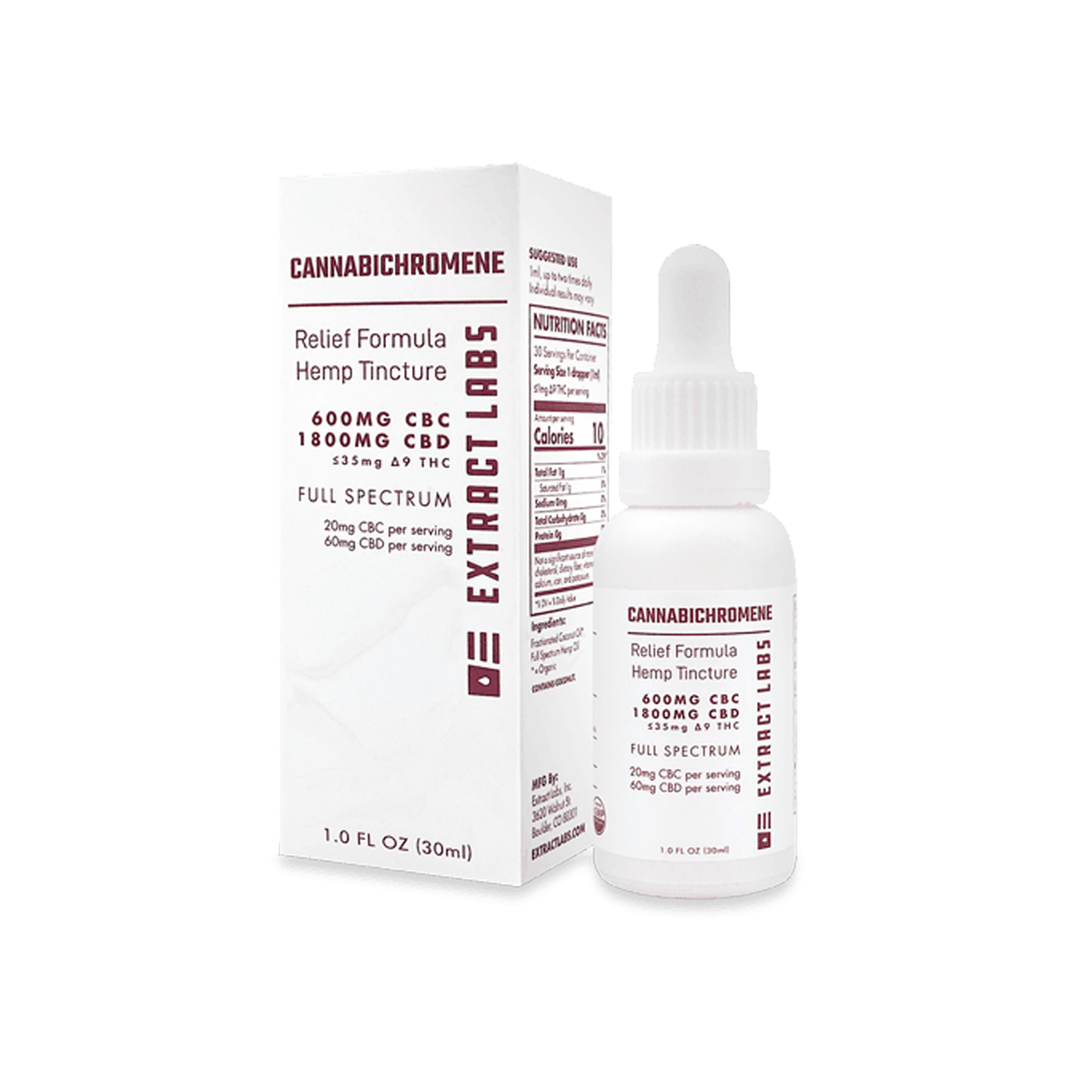 Extract Labs CBD Oil Tincture Relief 2400mg CBCCBD Full Spectrum