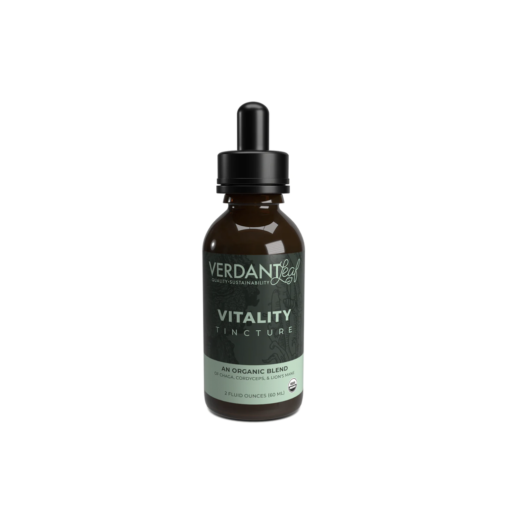 Verdant Leaf Mushroom Tinctures | Vitality - Chaga, Cordyceps, Lion's Mane