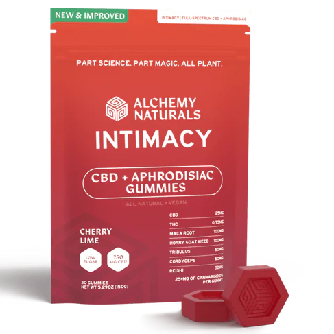 Alchemy Naturals Gummies | Intimacy- Cherry Lime- 50mg CBD- 2ct- Full Spectrum