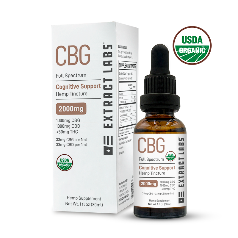 Extract Labs Cognitive CBD Oil Tincture | 2000mg CBG:CBD - Full Spectrum