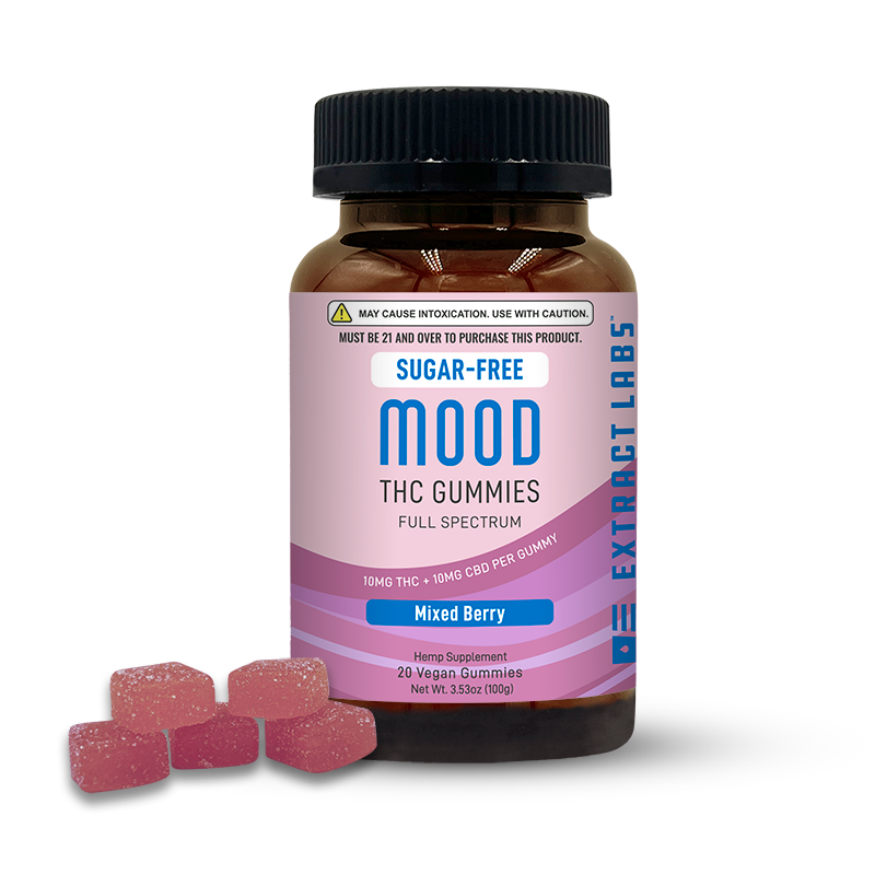 Extract Labs Gummies | Sugar-Free Mixed Berry 1:1 200mgTHC:200CBD 20ct - Full Spectrum