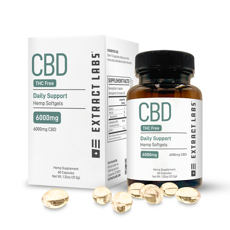 Extract Labs Softgels | Daily Support 6000mg 60ct - THC Free Isolate