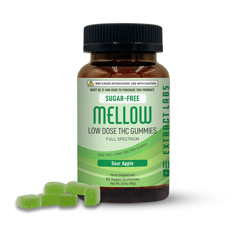 Extract Labs Gummies | Sour Apple 1:1 150mgTHC:150CBD 30ct - Full Spectrum
