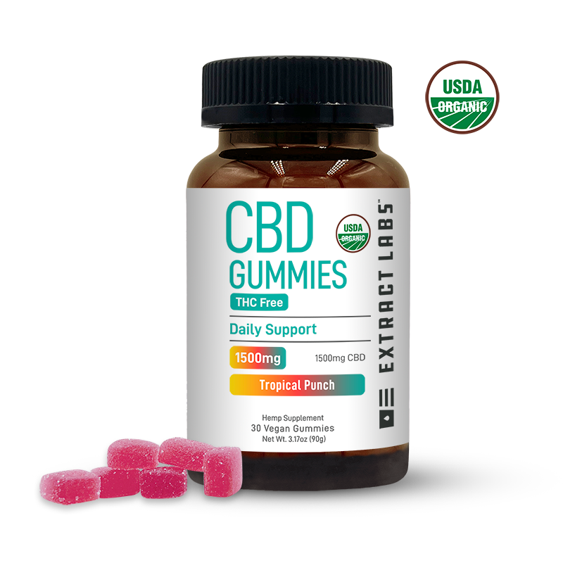 Extract Labs Gummies | Tropical Punch Vegan 50mg CBD 30ct - THC Free
