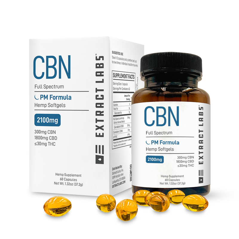 Extract Labs Softgels | CBN:CBD PM Formula - Full Spectrum