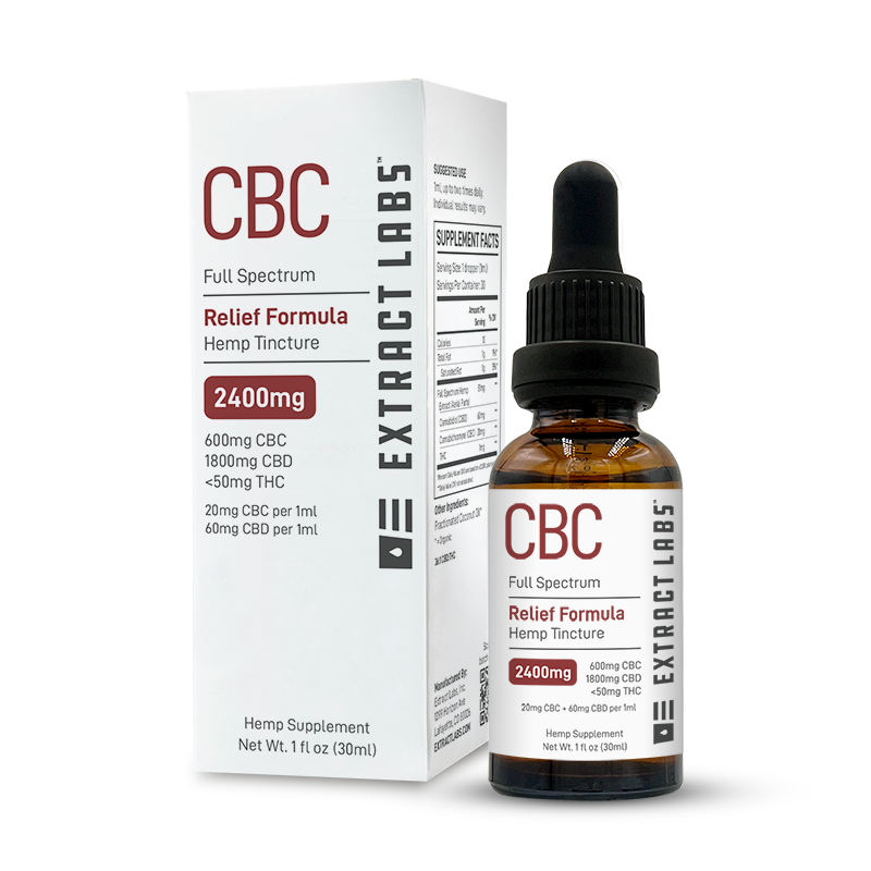 Extract Labs CBD Oil Tincture | Relief 2400mg CBC:CBD - Full Spectrum