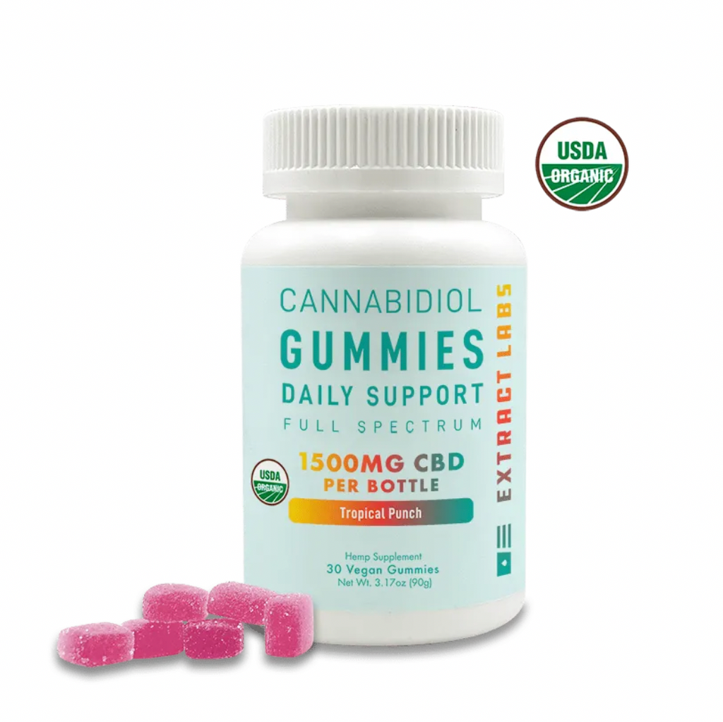 Extract Labs Gummies | Tropical Punch Vegan 50mg CBD 30ct - Full Spectrum