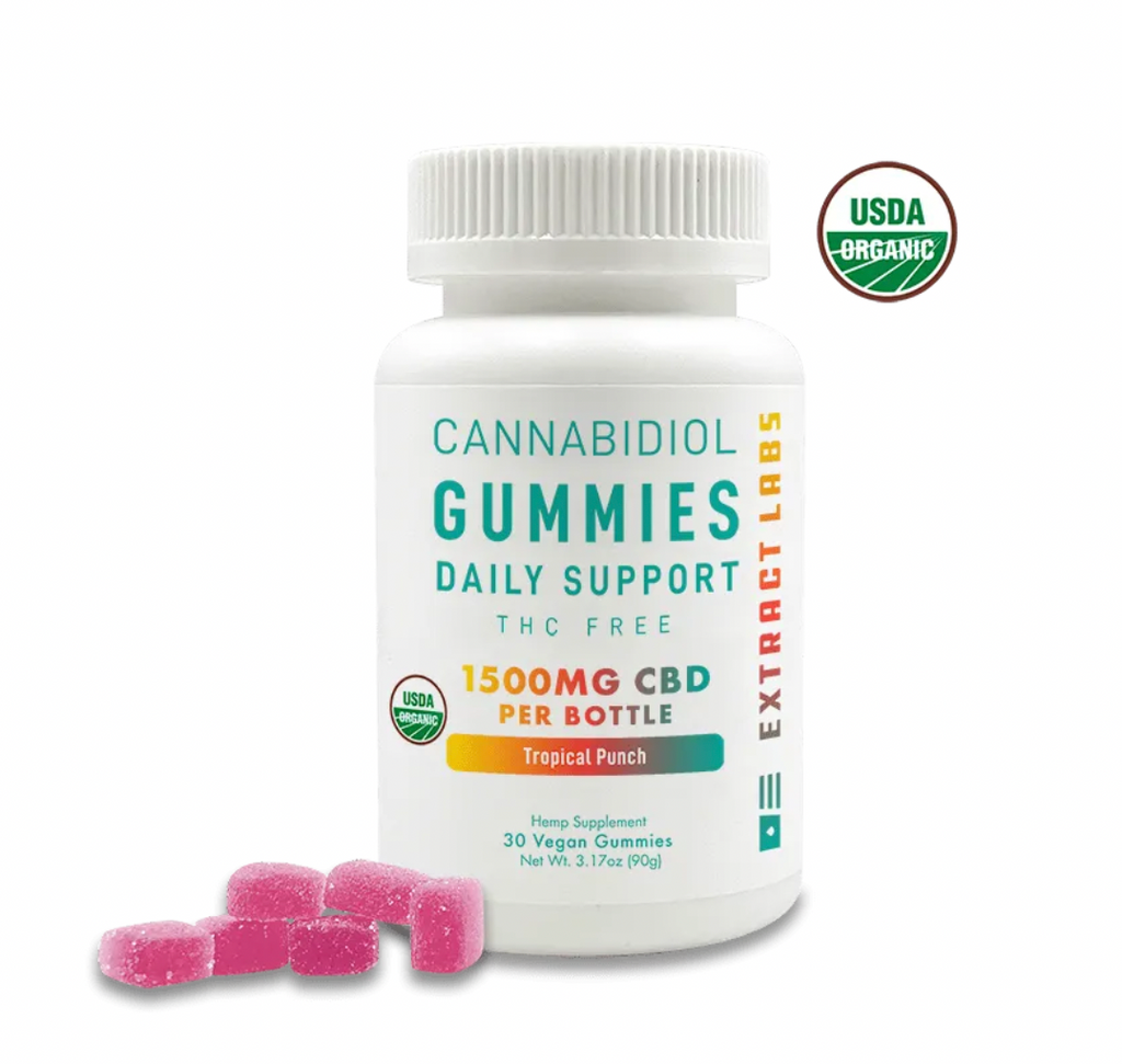 Extract Labs Gummies | Tropical Punch Vegan 50mg CBD 30ct - THC Free