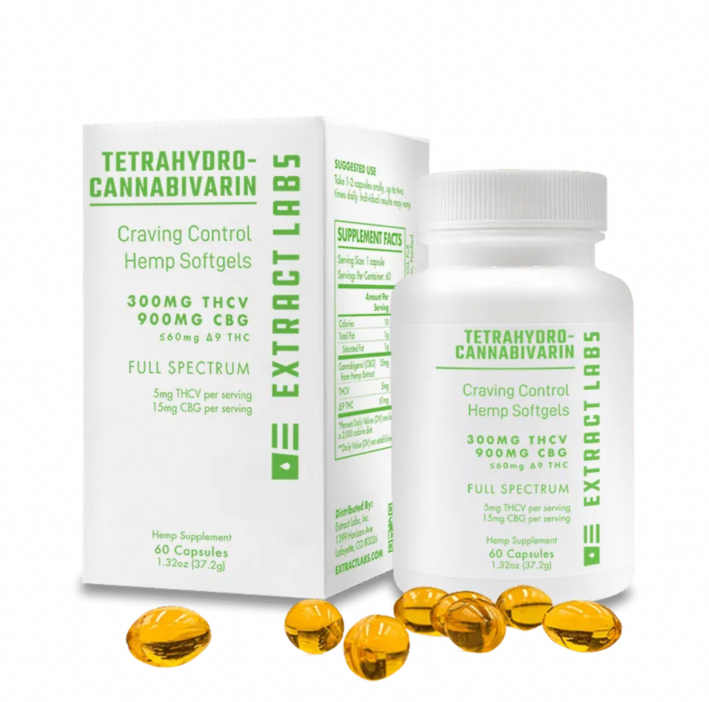 Extract Labs Softgels | Craving Control 15mg CBG : 5mg THCV 60ct - Full Spectrum