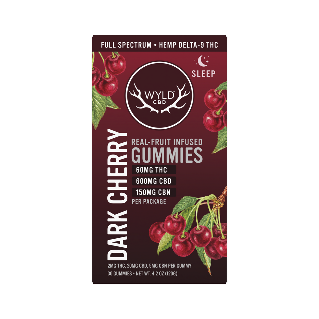 Wyld Vegan Sleep Gummies | Dark Cherry 20mg CBD : 2mg THC : 5mg CBN- Full Spectrum