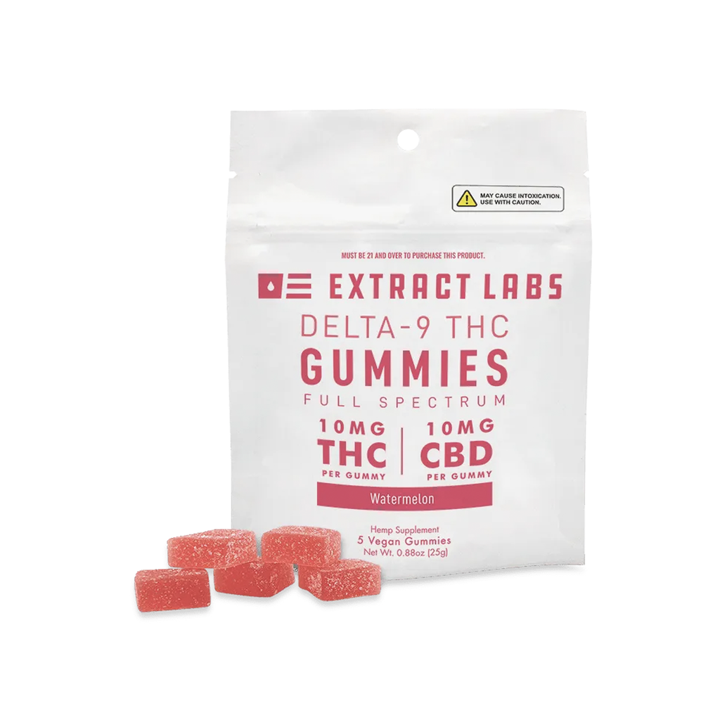 Extract Labs Gummies | 1:1 THC:CBD 5ct 100mg - Full Spectrum Delta 9