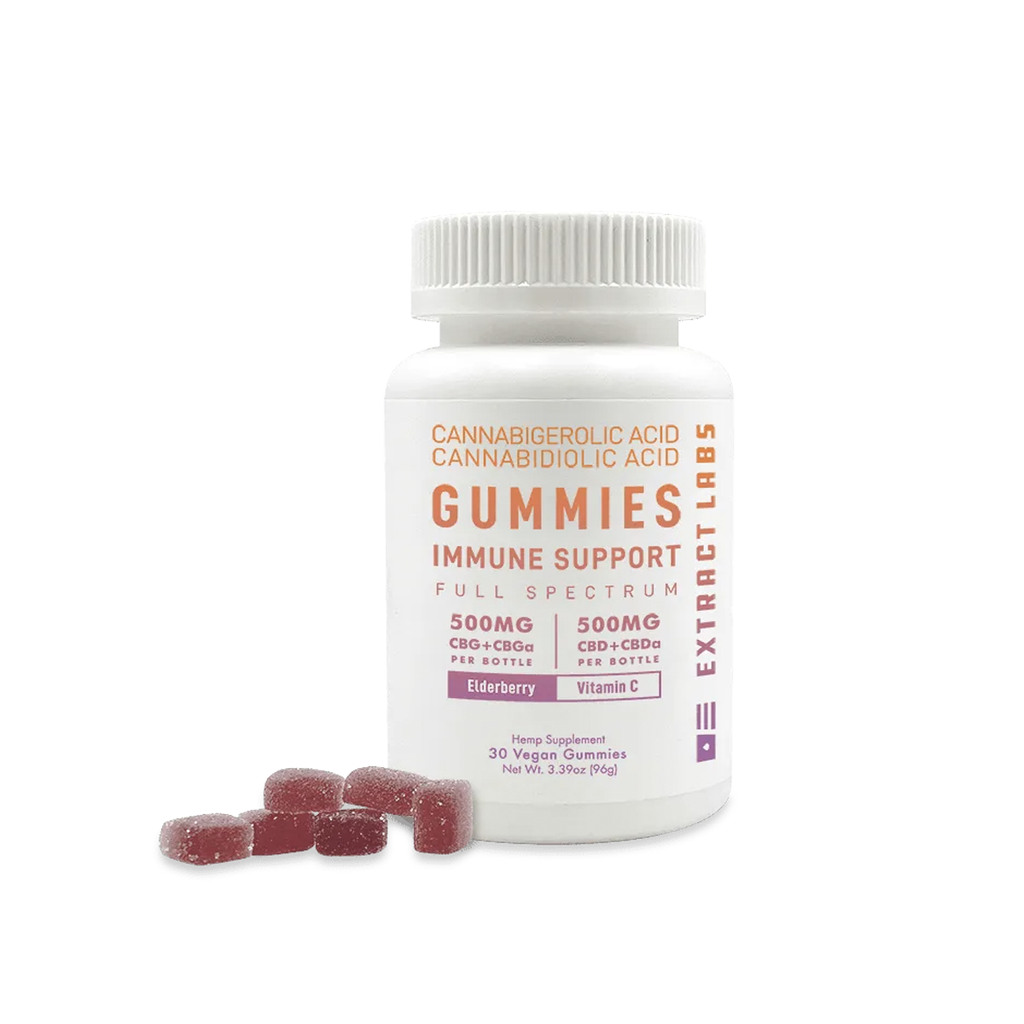 Extract Labs Gummies | Vegan Immune Support 1:1 CBGa+CBG : CBDa+CBD 30ct 1000mg - Full Spectrum