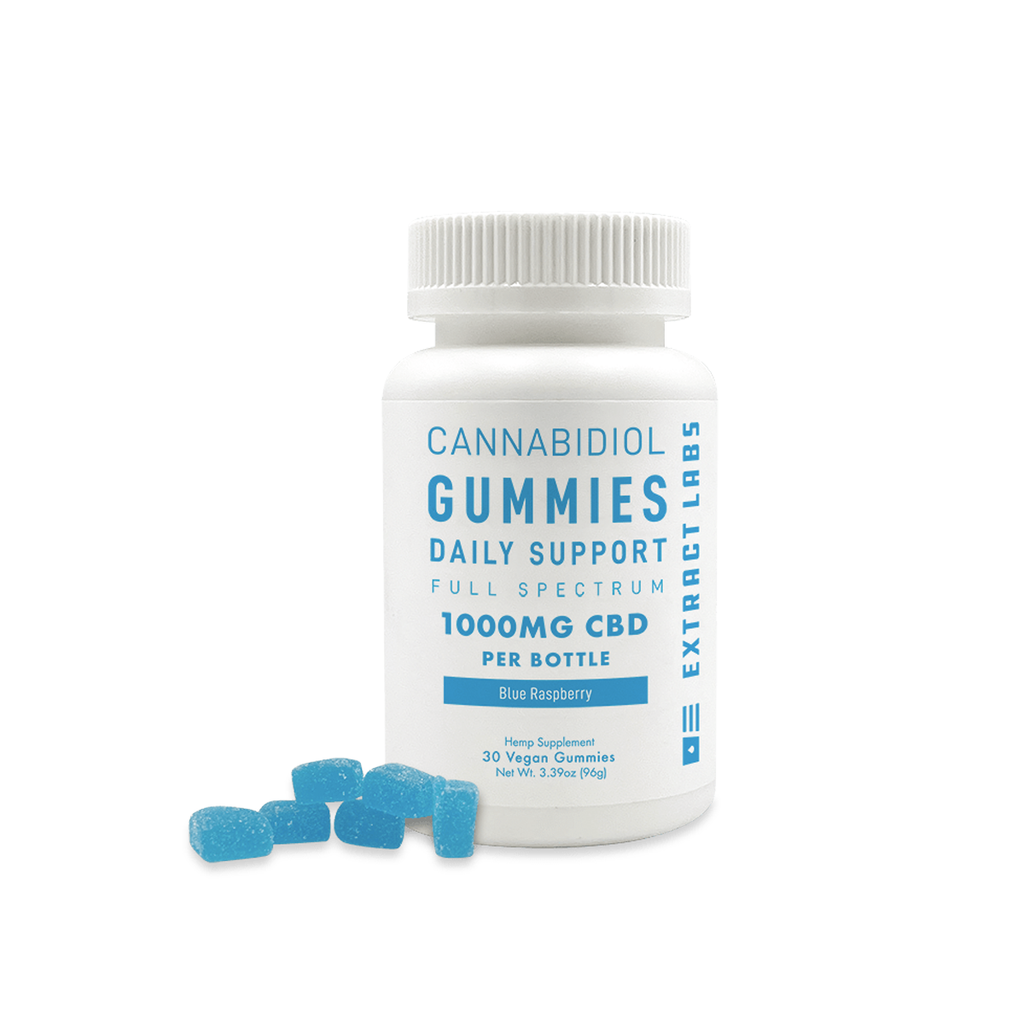 Extract Labs Gummies | Blue Raspberry Vegan 33mg CBD 30ct - Full Spectrum