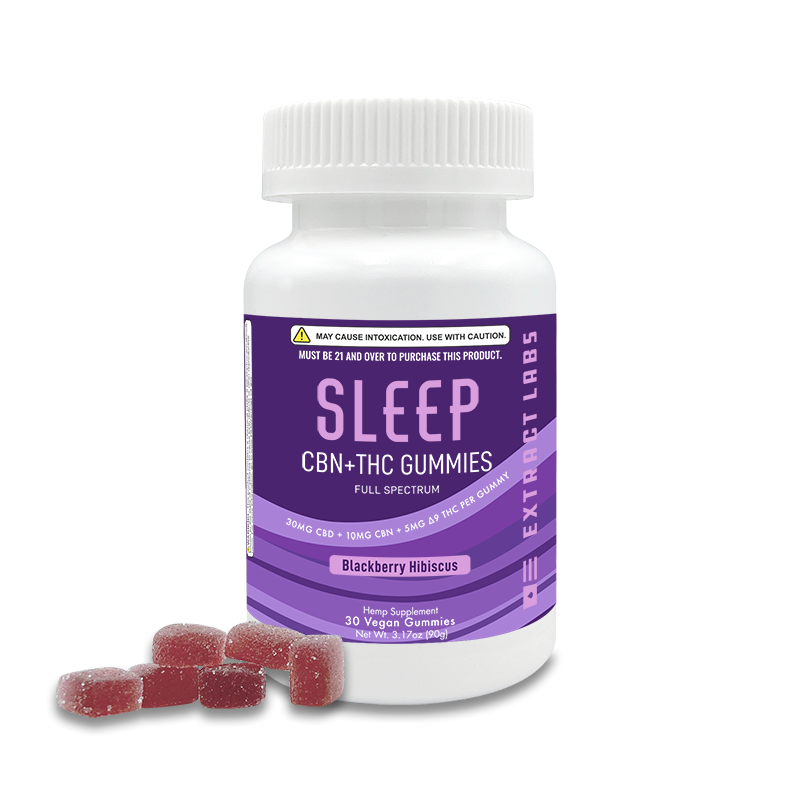 Extract Labs Sleep Gummies | 30mg CBD : 10mg CBN : 5mg THC each 30ct - Full Spectrum