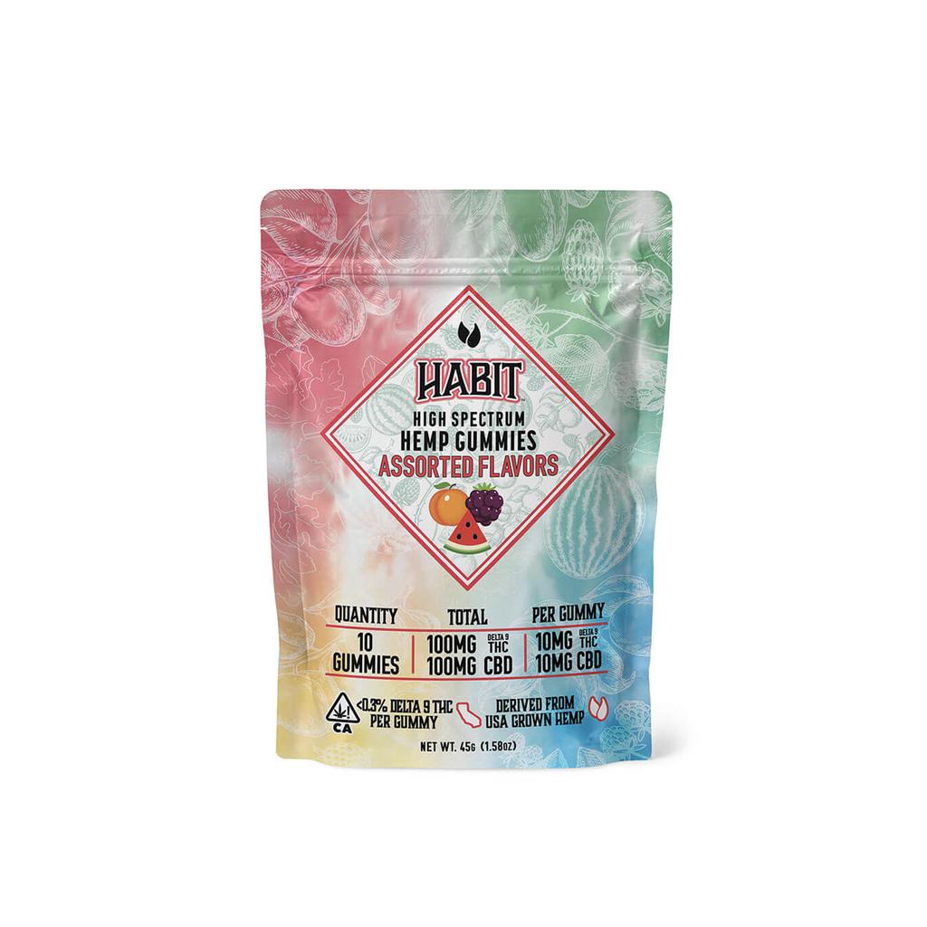 Habit Gummies | Assorted Flavors 10mg THC : 10mg CBD 10ct - Delta 9