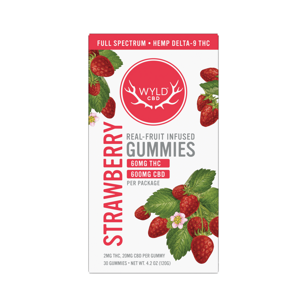 Wyld Vegan Gummies | Strawberry 20mg CBD : 2mg THC - Full Spectrum