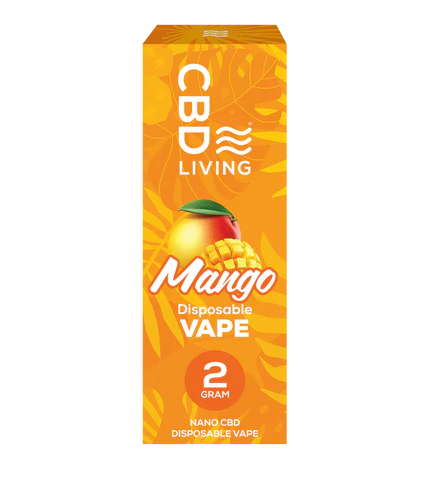 CBD Living Disposables | Mango- 2 Gram Vape Pen - Nano Isolate CBD