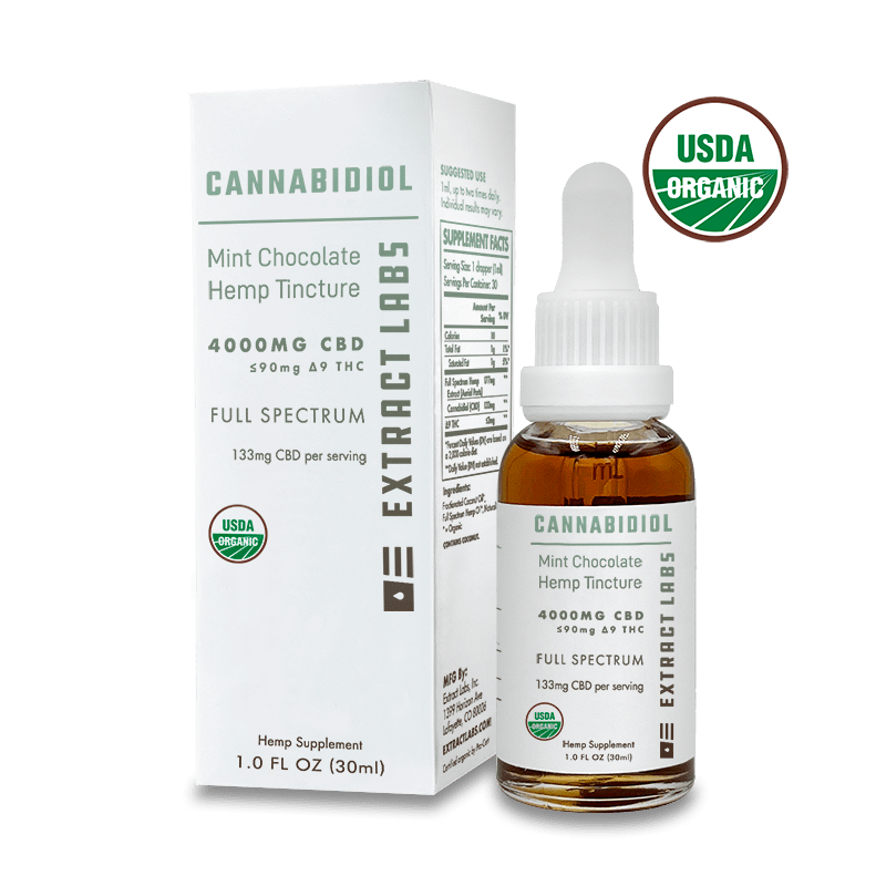 Extract Labs CBD Oil Tincture | 4000mg CBD- Mint Chocolate - Full Spectrum