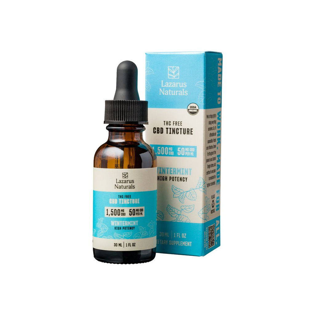 Lazarus Naturals CBD Oil Tinctures | 1500mg Wintermint - High Potency Isolate