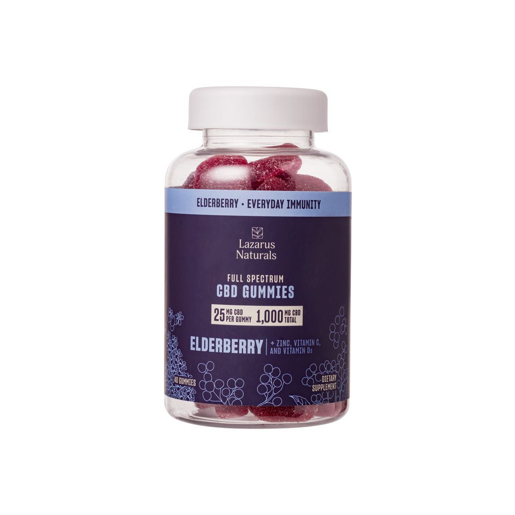 Lazarus Naturals Gummies | Vegan Elderberry 25mg CBD - Full Spectrum