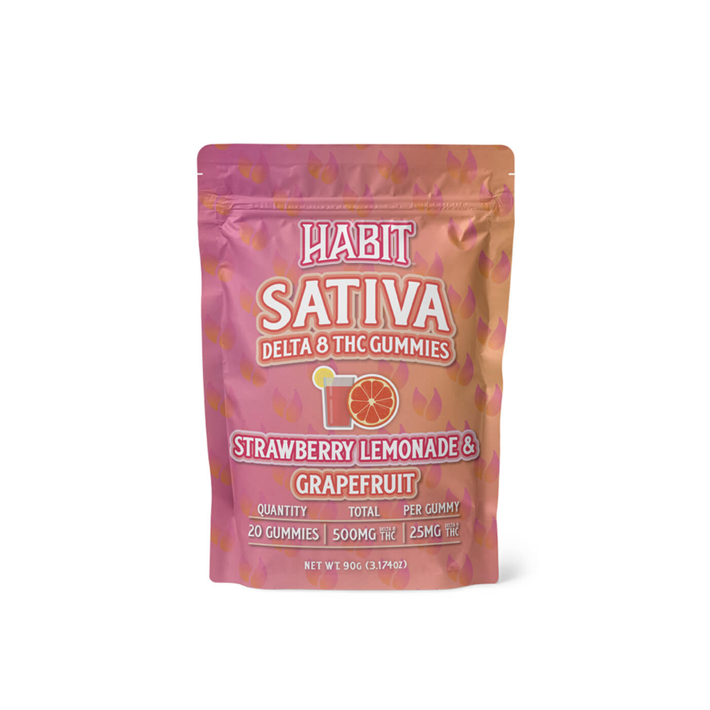 Habit Gummies | Strawberry Lemonade & Grapefruit 25mg 20ct - Sativa Delta 8