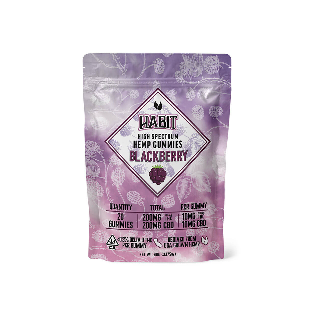 Habit Gummies | Blackberry 10mg THC : 10mg CBD 20ct - Delta 9