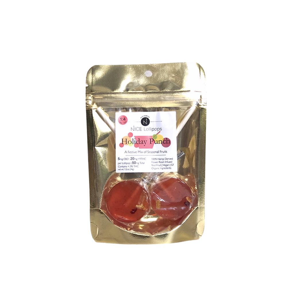 Nice Hemp Co Lollipops | Holiday Punch 1:4 50mg 2ct - Delta-9
