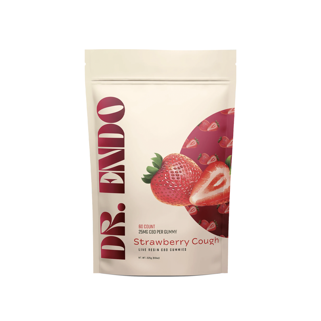 Dr Endo Gummies | Live Resin 25mg 60ct Strawberry Cough Sativa - Full Spectrum CBD